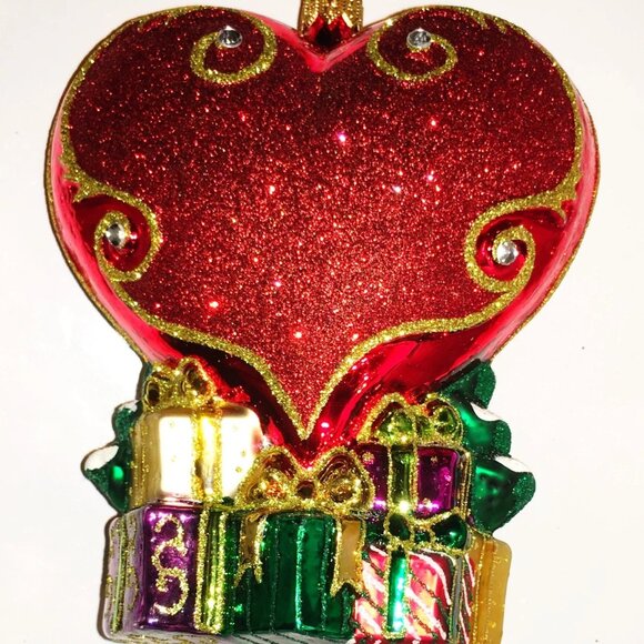 ✨Authentic Christopher Radko Our 1st Christmas TREE HEART Glass Ornament CR Logo - Picture 3 of 9